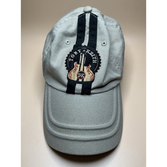 Toby Keith Ball Cap Hat T&K Guitar Embroidery Beige Black Strip-New w/o Tags - Picture 1 of 4